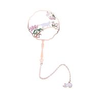 MOTHNUR Chinese Style Metal Bookmark Round Fan Design with Chain Pendant Hollow Brass Page Marker for Office Supplies Book Decoration and Reading Aid Suitable for Students and Writers