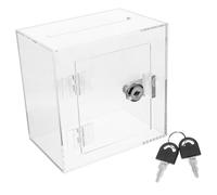 MOTHNUR Clear Acrylic Donation Box with Lock Transparent Ballot Suggestion Charity Collection Container for Fundraising Voting and Money Storage