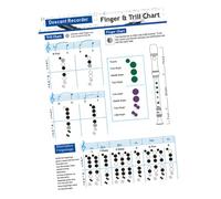 MOTHNUR Coated Paper Flute Chord Chart for Beginners and Students Portable Recorder Fingering Guide Clarinet Practice Supplies with Basic Music Theory Reference