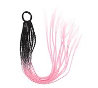 MOTHNUR Colorful Ombre Crochet Braids Hair Extension for Women Lifelike Synthetic Braiding Hairpiece Easy to Install Stylish Hair Decor Gradient Black to Pink Premium Faux Locs for