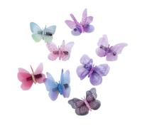 MOTHNUR Colorful Sheer Mesh Butterfly Hair Clips 16pcs Set with Double-layer 3d Design Bobby Pins for Girls Kids Party Hair Accessories Random Color
