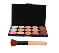 MOTHNUR Concealer Pallet and Speckle Covering Concealers Set 2pcs Makeup Brushes, Kit Ash Birch Flat Angled Brush for Professional Makeup and Everyday Use