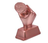 MOTHNUR Copper Color Microphone Trophy for Music Competitions Resin Music Award Souvenir Smooth Surface Singing Contest Prize for Boys