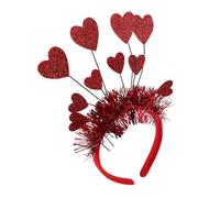 MOTHNUR Cupid Heart Headband with Sequins Comfortable Tinsel Hair Hoop Accessory for Valentine's Day Birthdays Weddings Charming Red Heart Design for Flower and Festive Occasions