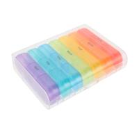 MOTHNUR Day Rainbow Portable Medicine Case with Compartments Tight Seal Weekly Pill Organizer for Travel and Home Lightweight Capsule Storage Box for Vitamins and Supplements