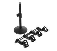 MOTHNUR Desktop Microphone Stand with Four Boom Arms, Adjustable Table Mic Mount for Singing, Podcasting, Live Streaming, and Recording - Stable Music Studio Rack for Conference and Online