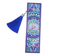 MOTHNUR DIY Handmade Bookmark Kit with Datura Beads Painting Diamond Sequin Craft Easy Fill Resin Art Decor with Tassel Creative Gift for All Ages