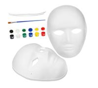 MOTHNUR DIY White Paper Pulp Masks with Men's Faces Colors Paint Pens Full Face Blank Masks to Paint and Decorate for Halloween Masquerade Party Crafts and Art Projects