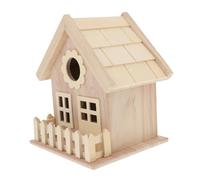MOTHNUR DIY Wooden Bird Nest House with Entrance and Breathable Windows Natural Wooden Hut for Small Birds Including Canary Parrot Lark Yellowbird Outdoor Garden Nesting Box