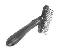 MOTHNUR Dog Rake Brush for Shedding with Metal Teeth Pet Grooming Comb for Dogs and Cats Comfortable Massaging Dematting Tool Moderate for Sensitive Skin Easy Grip Handle for Puppy and