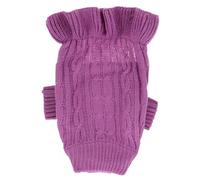 MOTHNUR Dog Sweater for Pets Xl Violet, High Neck Knitted Warm Pullover, Autumn Winter Adorable Puppy Clothes with Twisted Cable Design