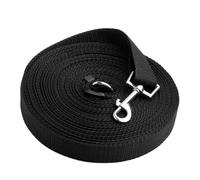 MOTHNUR Dog Training Lead Long Nylon Dog Leash 7m x 1.5cm Sturdy Black Rope for Walking Running and Obedience Recall Training