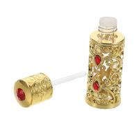 MOTHNUR Dubai Arabic Perfume Bottle 3ml Refillable Essential Oil Travel Container Gold Glass Fragrance Dispenser for Women Portable Arabian Oil Packaging