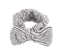 MOTHNUR Elastic Striped Bowknot Makeup Headband for Face Washing and Spa Soft Bamboo Charcoal Fiber Hairband for Shower and Facial Care Stretchable and Comfortable Hair Wrap for Women