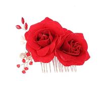 MOTHNUR Elegant Bridal Rose Hair Comb Style Wedding Headdress Beautiful Floral Hair Accessories for Brides and Bridesmaids for Weddings Dances and Special Occasions
