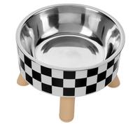 MOTHNUR Elevated Cat Bowl with Anti-spill Design for Food and Water Ergonomic Raised Pet Dish to Reduce Neck Strain Wide Stainless Steel Bowl for Portion Control Daily Use