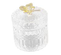 MOTHNUR Embossed Glass Storage Jar with Lid Premium Transparent Candy and Jewelry Holder Nordic Style Decorative Canister for Tea Dried Foods and Items Glass Container