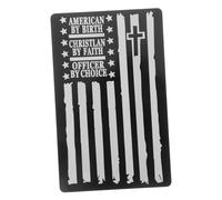 MOTHNUR Engraved Police Officer Prayer Wallet Insert Card Black Metal Keepsake for Men Graduation Thoughtful Gratitude and Inspiration Present for Policemen Daily Prayers and Service
