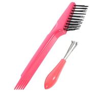 MOTHNUR Ergonomic Comb Cleaning Brush for Hair Brush and Lint Removal Pink Hairbrush Cleaner Tool for Salon and Home Hair Care Maintenance