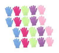 MOTHNUR Exfoliating Bath Scrubbing Gloves 24pcs Set Full Finger Nylon Body Scrubber Gloves for Shower Spa Dead Skin Removal and Massage, Suitable for Men and Women Random Color