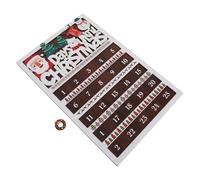 MOTHNUR Farmhouse Wooden Advent Calendar Days Christmas Countdown Decor with Movable Wreath Rustic Wood Countdown Calendar for Wall Tabletop Holiday Home Decoration