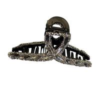 MOTHNUR Fashionable Black Acrylic Hair Jaw Clip with Rhinestones Elegant Non-slip Hair Claw for Women Comfortable Hold Gift for Birthdays and Holidays