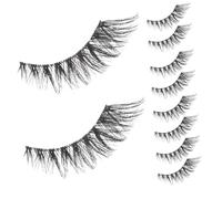 MOTHNUR Fox Eye False Eyelashes 5 Pairs Bulk Fake Lash Strips Lightweight Makeup Lashes Extended Tail for Daily and Stage Use
