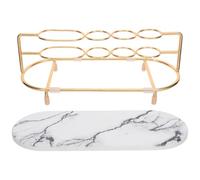 MOTHNUR Freestanding Toothbrush Holder and Iron Frame with Quick Drying Diatomite Base Space-saving Design Modern Marbling Style for Bathroom Suitable for Vanity and Small Spaces