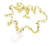 MOTHNUR Gold Leaf Vine String Lights 20 LED 2 Meter Fairy Lights for Bedroom Hanging Decoration Party Garland Indoor Romantic Lighting