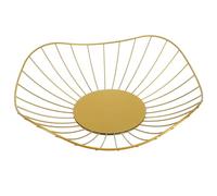 MOTHNUR Gold Wire Fruit Basket Iron Snack Storage Basket Decorative Fruit Bowl for Kitchen Countertop High Capacity Vegetable and Snack Holder with Elegant Leaf Design