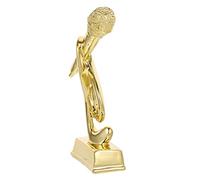 MOTHNUR Golden Microphone Trophy Decorative Desktop Award for Singing Competitions Premium Resin Music Note Design Creative Symbolizing Honor and Encouragement