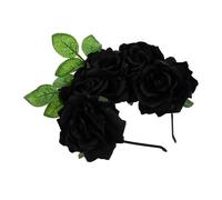 MOTHNUR Halloween Flower Headband Romantic Simulation Rose Hair Hoop Delicate Floral Design Lightweight Comfortable for Women Halloween Party Accessories