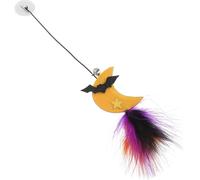 MOTHNUR Halloween Moon Sticky Cat Teaser with Elastic Rope Interactive Hanging Cat Teasing Portable Small Kitten Scratching