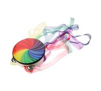 MOTHNUR Handheld Classical Style Tambourine with Ribbons Percussion Drum for Dance Performance and Party Musical Instrument