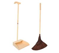 MOTHNUR Handmade Palm Bristle Broom and Dustpan Set with Long Wooden Handle Floor-friendly Natural Sweep for Hard Surfaces Sustainable Cleaning Tools for Kitchen Garage Garden and Patio