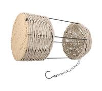 MOTHNUR Handmade Simulated Rattan Hanging Flower Basket for Wall Mounting Rustic Handwoven Planter for Indoor Balcony and Office Decor Space-saving Vertical Garden Container