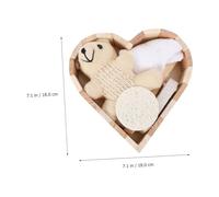 MOTHNUR Heart-Shaped Bathing Set Scrubber Kit for Women and Boys Exfoliating Loofah Slice Keratin Removal Smooth Skin Suitable for Home Travel Hotel Use