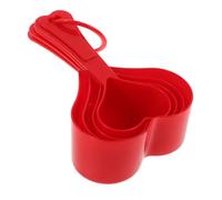 MOTHNUR Heart Shaped Measuring Spoon Set Plastic Nesting Design for Baking Cooking Coffee Tea Measuring Dry and Liquid Ingredients Family Friendly Kitchen Tool Random Color