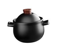 MOTHNUR Heavy Duty Claypot for Cooking Stew Pot with Handle High Heat Resistant Casserole for Braising Soup Porridge and Chicken Even Heat Distribution Stovetop Pot for Home Kitchen