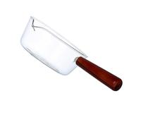MOTHNUR High Borosilicate Glass Milk Pot Wooden Handle Induction Hob Sauce Pan Cooking Pot for Tea Sauce