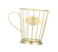 MOTHNUR Iron Coffee Pod Storage Basket with Flat Base Small Gold Cup-shaped Organizer for Capsules Space-saving Container Suitable for Kitchen Counters and Break Rooms