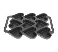 MOTHNUR Iron Heart Shaped Cake Mold Baking Pan Non Stick DIY Baking Pan for Oven Gas Stove and Induction Cooker Heat Resistant Cast Iron Bakeware for Valentines Day and Gift