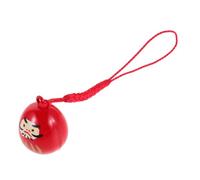 MOTHNUR Japanese Copper Dharma Bell Pendant Keychain with Cat Eye Effect Authentic Omamori Protection Charm for Backpack Mobile Phone Car Flexible Hanging Decor Red