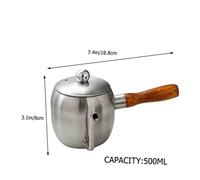 MOTHNUR Japanese Style Mini Coffee Brewing Kettle Stainless Steel Gooseneck Spout with Wooden Handle for Hand Drip Coffee Office and Outdoor Use High Temperature Resistant Tea Pot
