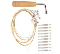 MOTHNUR Lyre String Replacement with Metal Strings Professional Lyre Nails and Tuning Wrench Moderate Tension for Rich Resonance and Stable Tone Suitable for Harp Maintenance and Repair