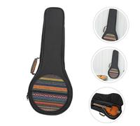 MOTHNUR Mandolin Bag Large Capacity Portable Musical Instrument Organizer Backpack with Padded Lining and Accessory Pouch National Style Knitting Design for Travel and Storage