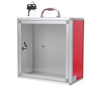 MOTHNUR Metal Letter Box Fundraising Donation Collection Box with Lock Wall Mountable Sturdy Mailbox for Office School Public Use Transparent Design for Secure Card and Post Storage