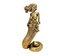 MOTHNUR Mini Brass Medusa Figurine Intricate Snake Lady Sculpture for Home Office Micro Garden Decoration Artistic Greek Mythology Statue for Living Bookshelf Display