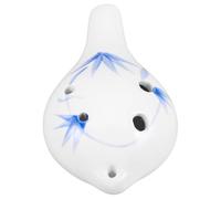 MOTHNUR Mini Ceramic Six-hole Ocarina Flute Alto C Key Wind Instrument for Beginners, Short Traditional Bamboo Mouthpiece Ocarina for Outdoor Camping and Family Gatherings