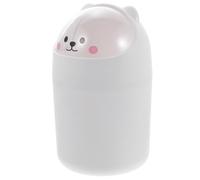 MOTHNUR Mini Desktop Trash Can with Shake Lid Plastic Small Garbage Bin for Office Bedroom Bathroom Counter Compact and Lightweight Waste Container for Organizing Tiny Items White